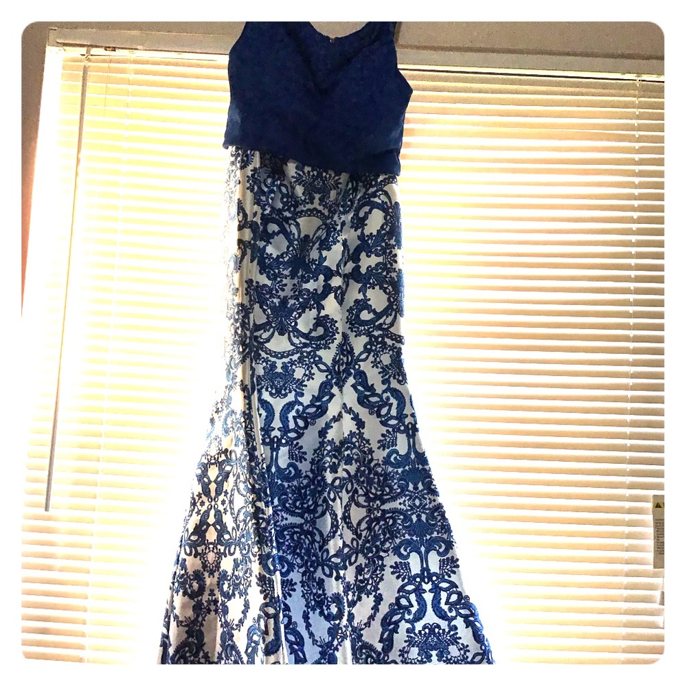 A beautiful two piece mermaid dress.